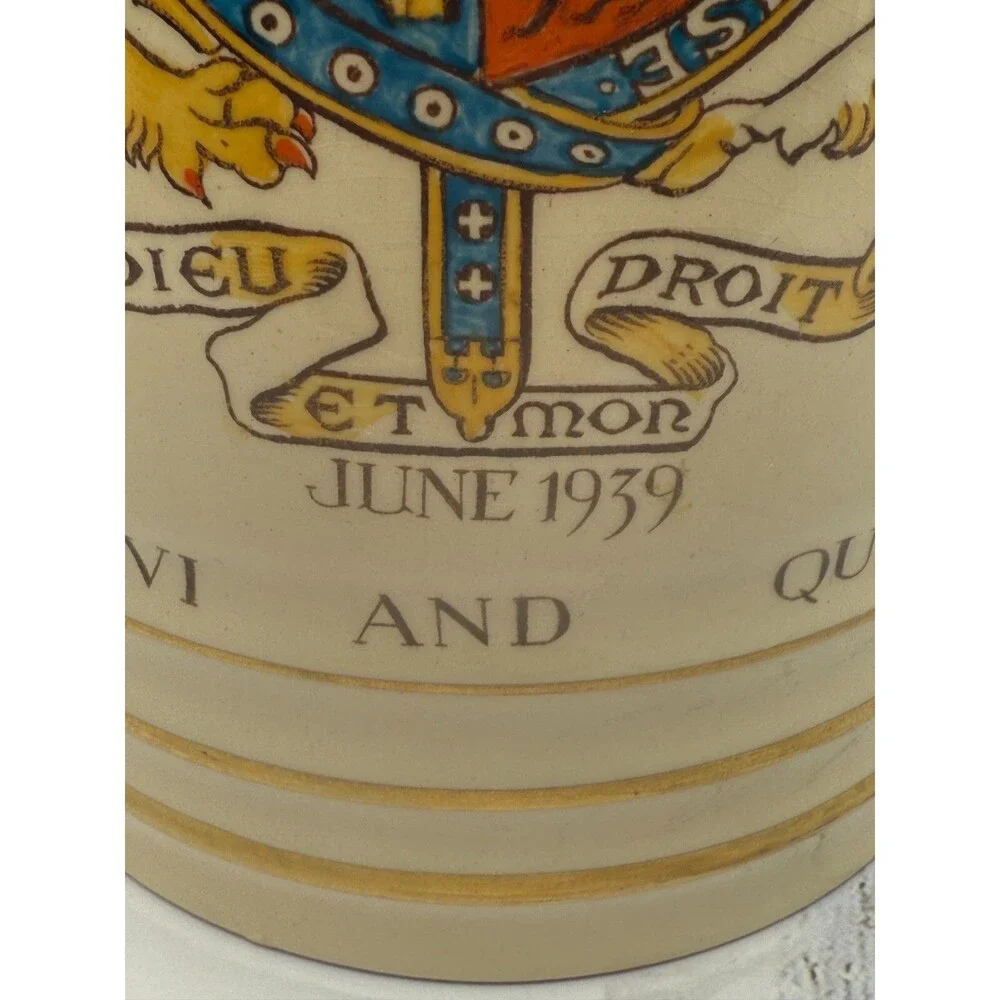 Gray’s Pottery 1L‎ Beer Pitcher Jug – 1939 George VI & Queen Elizabeth US Tour